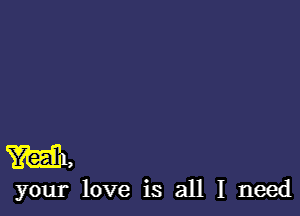 w,

your love is all I need