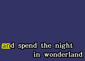 .d spend the night
in wonderland