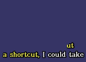 at
a shortcut, I could take