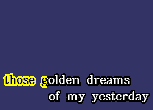 golden dreams
of my yesterday