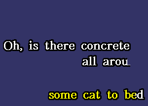 Oh, is there concrete

all arou.

some cat to bed