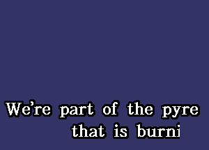 We,re part of the pyre
that is burni