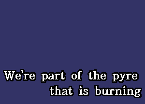 We,re part of the pyre
that is burning