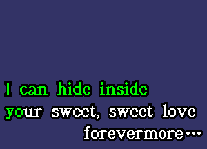 I can hide inside
your sweet, sweet love
f orevermore