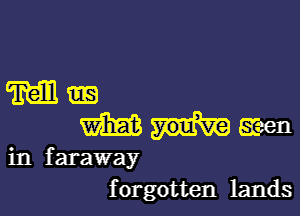 w-

mmaeen

in faraway
f orgotten lands