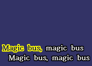 W magic bus

Magic bus, magic bus