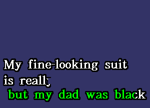 My fine-looking suit
is real
but my dad was black