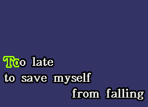 Two late
to save myself

from falling