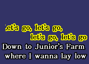 m (32, Mb (39,

Mia (32, Mia (39
Down to Juniofs Farm
Where I wanna lay 10W