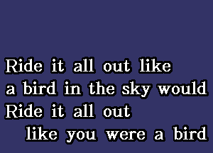 Ride it all out like
a bird in the sky would
Ride it all out

like you were a bird