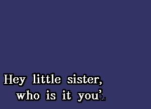 Hey little sister,
Who is it you?