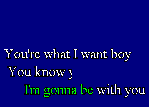 Y ou're what I want boy
You know 3

I'm gonna be with you