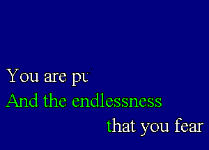 You are pL
And the endlessness
that you fear