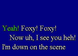 Yeah! Foxy! Foxy!
Now uh, I see you heh!
I'm down on the scene