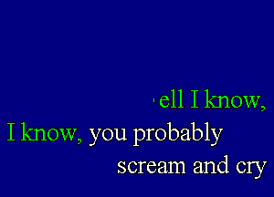 .611 I know,

I know, you probably
scream and cry