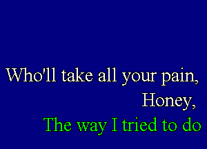 Who'll take all your pain,
Honey,
The way I tried to do