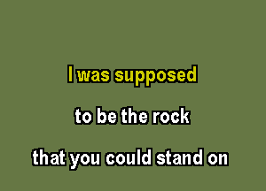 l was supposed

to be the rock

that you could stand on