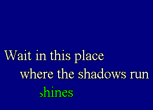 Wait in this place
where the shadows run
shines