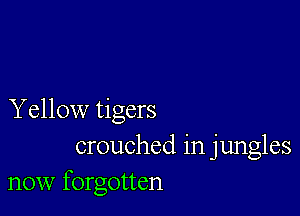 Y ellow tigers
crouched in jungles
now forgotten