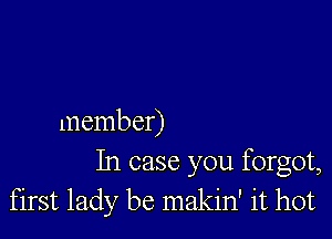 member)
In case you forgot,
first lady be makin' it hot