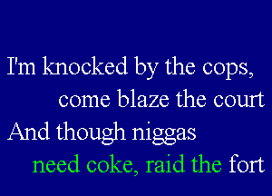 I'm knocked by the cops,
come blaze the court

And though niggas
need coke, raid the fort