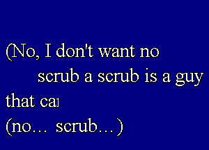 (No, I don't want no

scrub a scrub is a guy
that can

(no... scrub...)