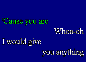 'Cause you are
Whoa-Oh

I would give
you anything