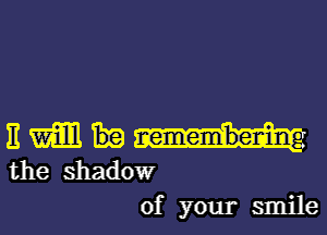 3mm

the shadow
of your smile