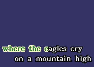m eagles cry

on a mountain high