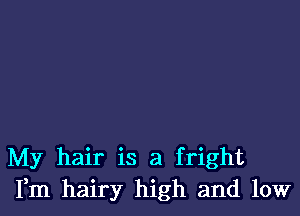 My hair is a fright
Fm hairy high and low