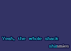 Yeah, the whole shack

Shimmies