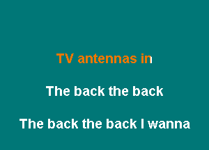 TV antennas in

The back the back

The back the back I wanna