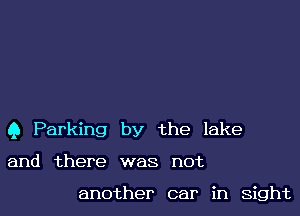 9 Parking by the lake

and there was not

another car in sight