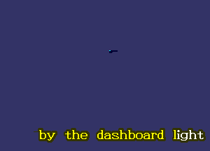 by the dashboard light