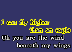 E E3? m
m
Oh you are the Wind
beneath my Wings