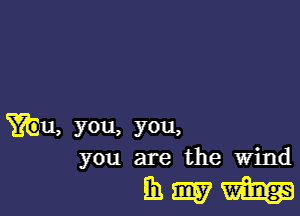 Yin, you, you,
you are the wind

mmm