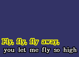 WMWW

you let me fly so high