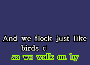 And we flock just like
birds 01

mmm-w