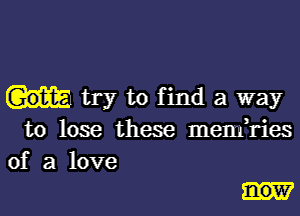 try to find a way

to lose these memfries
of a love