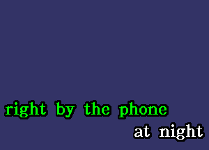 right by the phone
at night