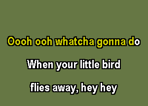 Oooh ooh whateha gonna do

When your little bird

flies away, hey hey