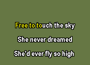 Free to touch the sky

She never dreamed

She'd ever fly so high
