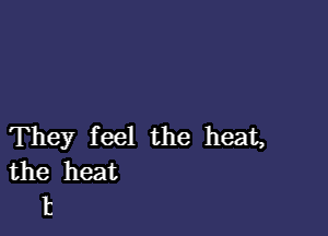 They feel the heat,
the heat
t