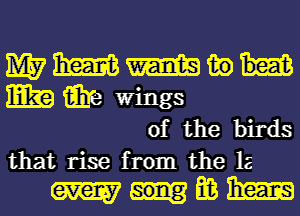 1M3? 3mm m in
ER? iihe wings

of the birds
that rise from the 12

mmmm