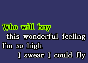 WWW

this wonderful feeling
Fm so high
I swear I could fly