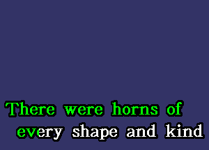 There were horns of
every shape and kind