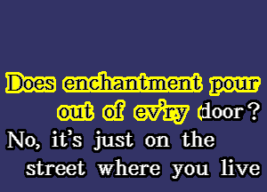 61? M7 door?
No, ifs just on the
street Where you live