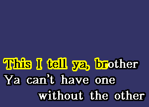 m E m m EEother

Ya cadt have one
Without the other