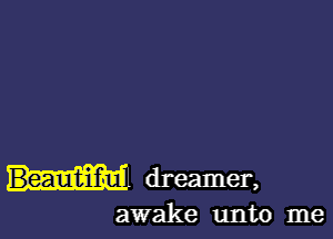 dreamer,

awake unto me