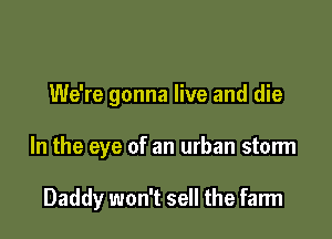 We're gonna live and die

In the eye of an urban storm

Daddy won't sell the farm
